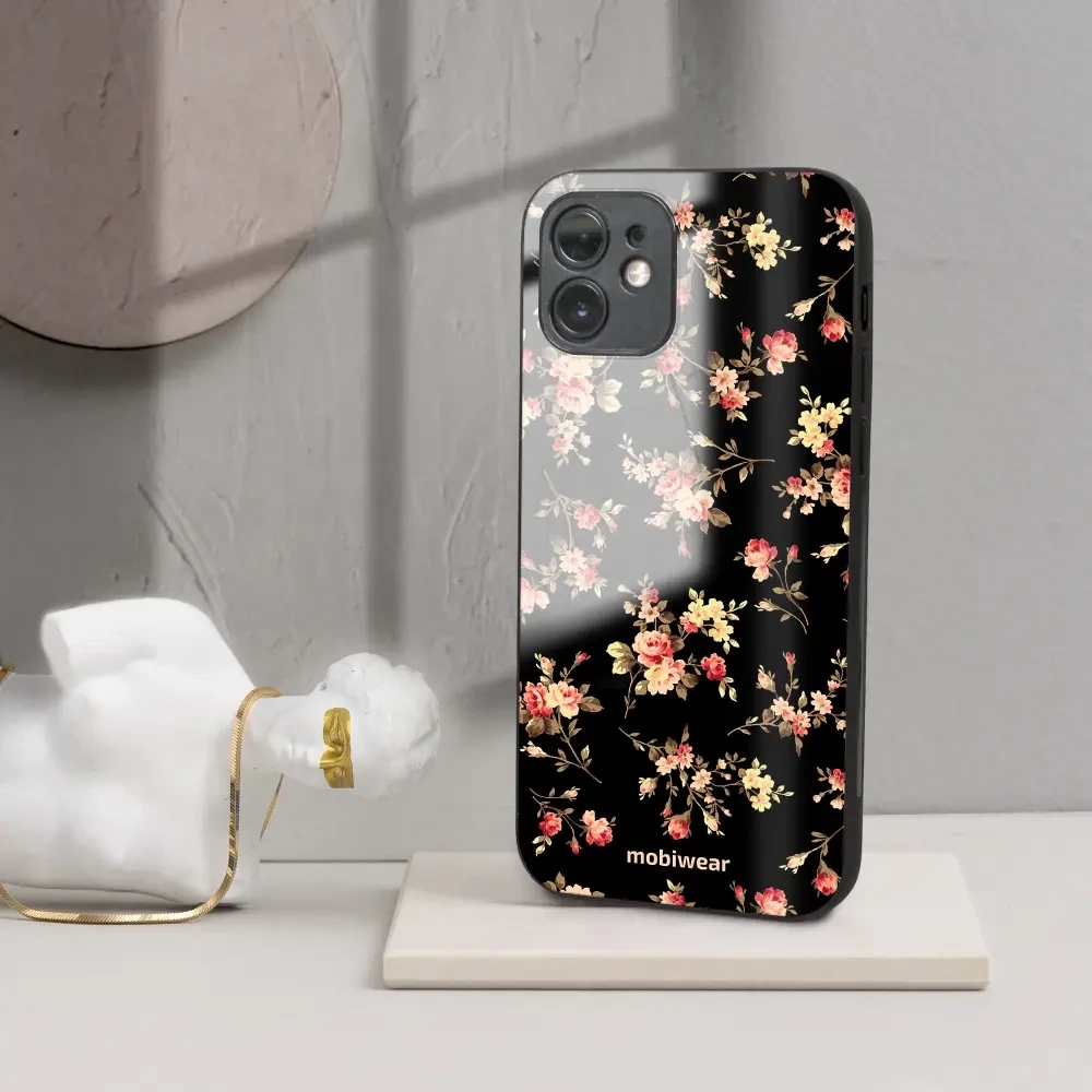 Lesklý kryt Mobiwear Glossy - Xiaomi Redmi Note 12S - G039G - Květy na černé