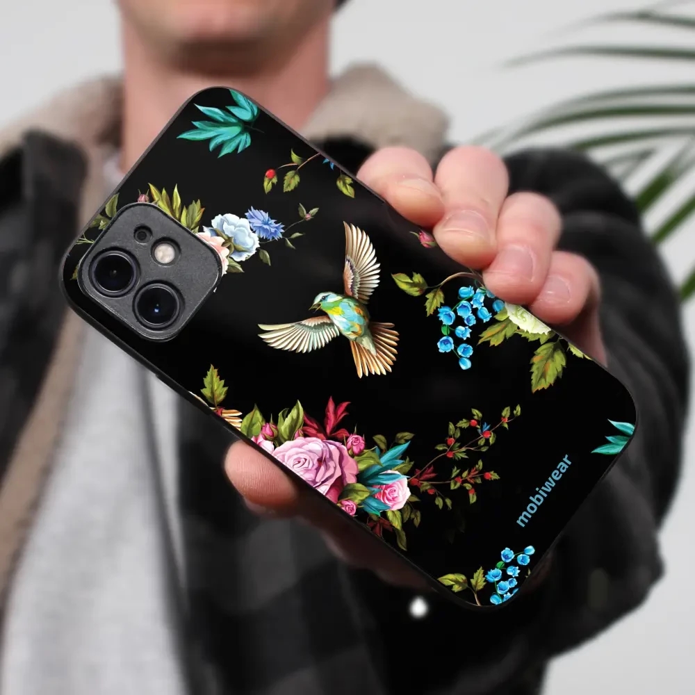 Lesklý kryt Mobiwear Glossy - Xiaomi Redmi Note 12S - G041G - Ptáček a květy