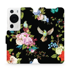 Flipové pouzdro Mobiwear - Huawei P60 Pro - VD09S Ptáčci a květy