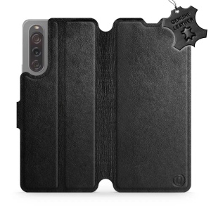 Kožené flip pouzdro Mobiwear - Sony Xperia 10 V - Černé