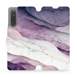 Flipové pouzdro Mobiwear - Sony Xperia 10 V - VP31S Bílý a fialový mramor