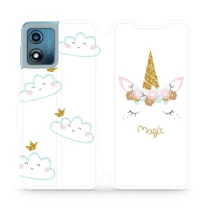 Knížkové flip pouzdro Mobiwear - Motorola Moto E13 - MH01P Jednorožec magic - VÝPRODEJ