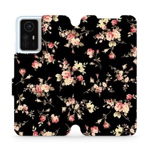 Flipové pouzdro Mobiwear - Xiaomi Redmi Note 12S - VD02S Květy na černé