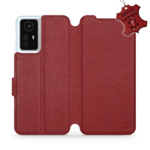 Kožené flip pouzdro Mobiwear - Xiaomi Redmi Note 12S - Tmavě červené