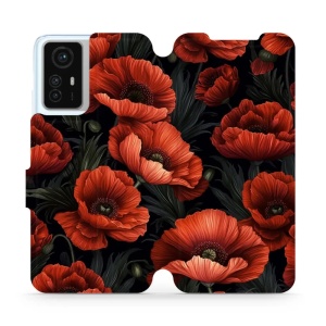 Flipové pouzdro Mobiwear - Xiaomi Redmi Note 12S - VP45S Temné červené květy