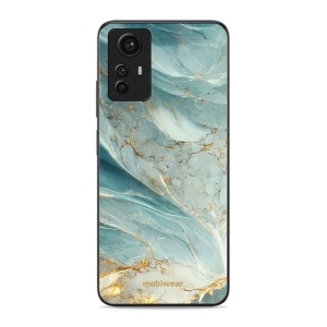 Lesklý kryt Mobiwear Glossy - Xiaomi Redmi Note 12S - G022G Zelenkavý a zlatavý mramor
