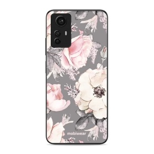 Lesklý kryt Mobiwear Glossy - Xiaomi Redmi Note 12S - G034G - Květy na šedém pozadí