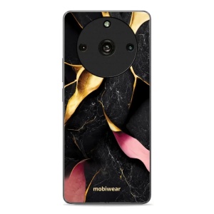Lesklý kryt Mobiwear Glossy - Realme 11 Pro+ - G021G Černý a zlatavý mramor