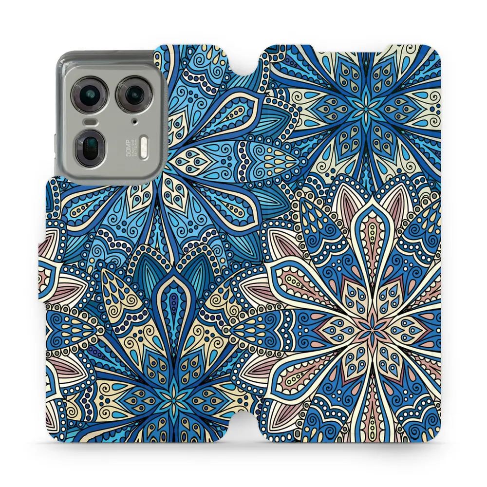 Flipové pouzdro Mobiwear - Motorola Edge 50 Ultra - V108P Modré mandala květy