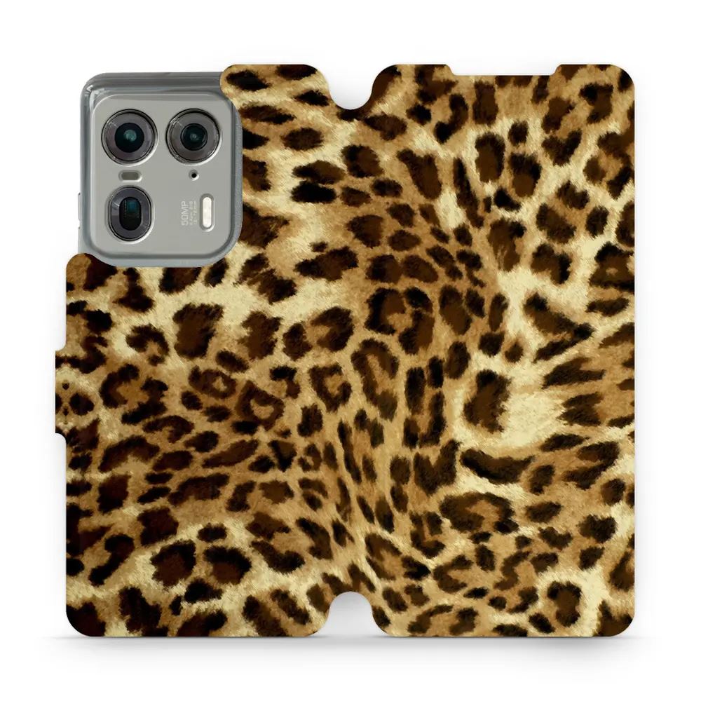 Flipové pouzdro Mobiwear - Motorola Edge 50 Ultra - VA33P Leopardí vzor