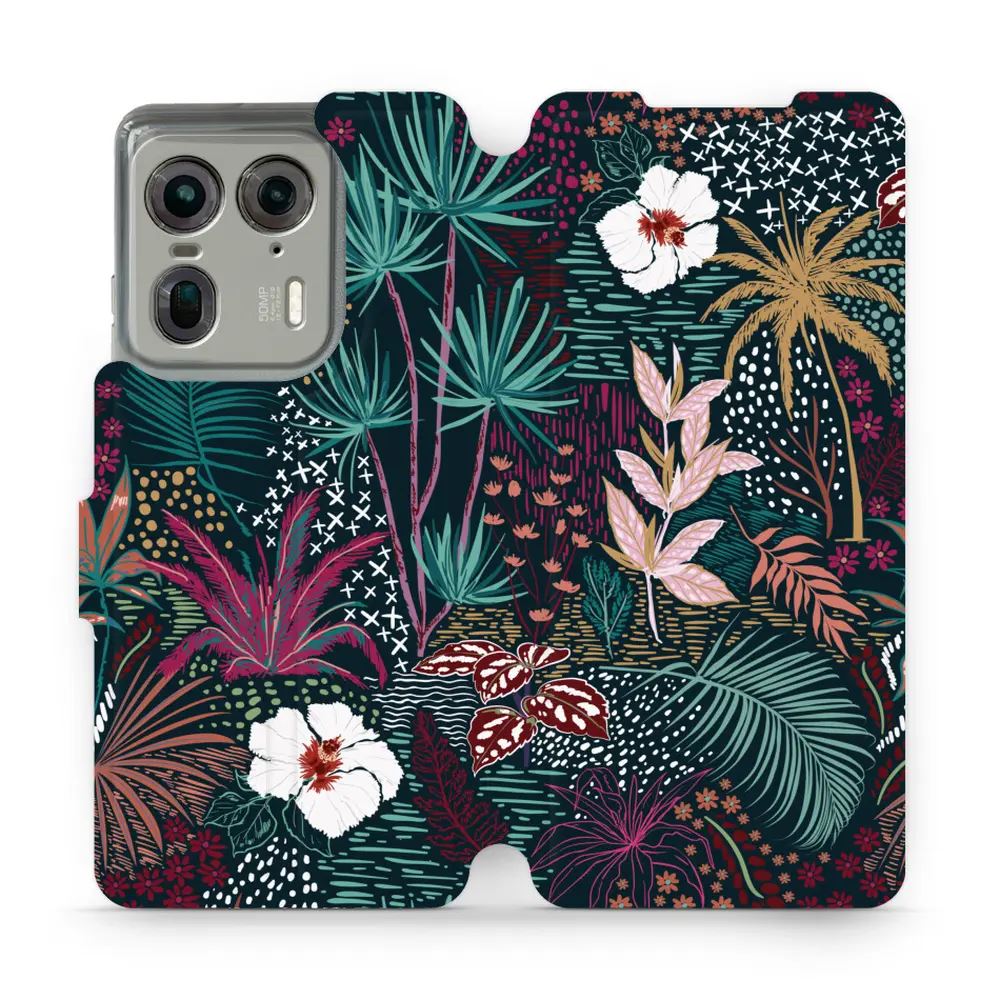 Flipové pouzdro Mobiwear - Motorola Edge 50 Ultra - VP13S Temná flóra