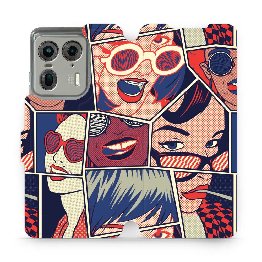 Flipové pouzdro Mobiwear - Motorola Edge 50 Ultra - VP18P Komiks