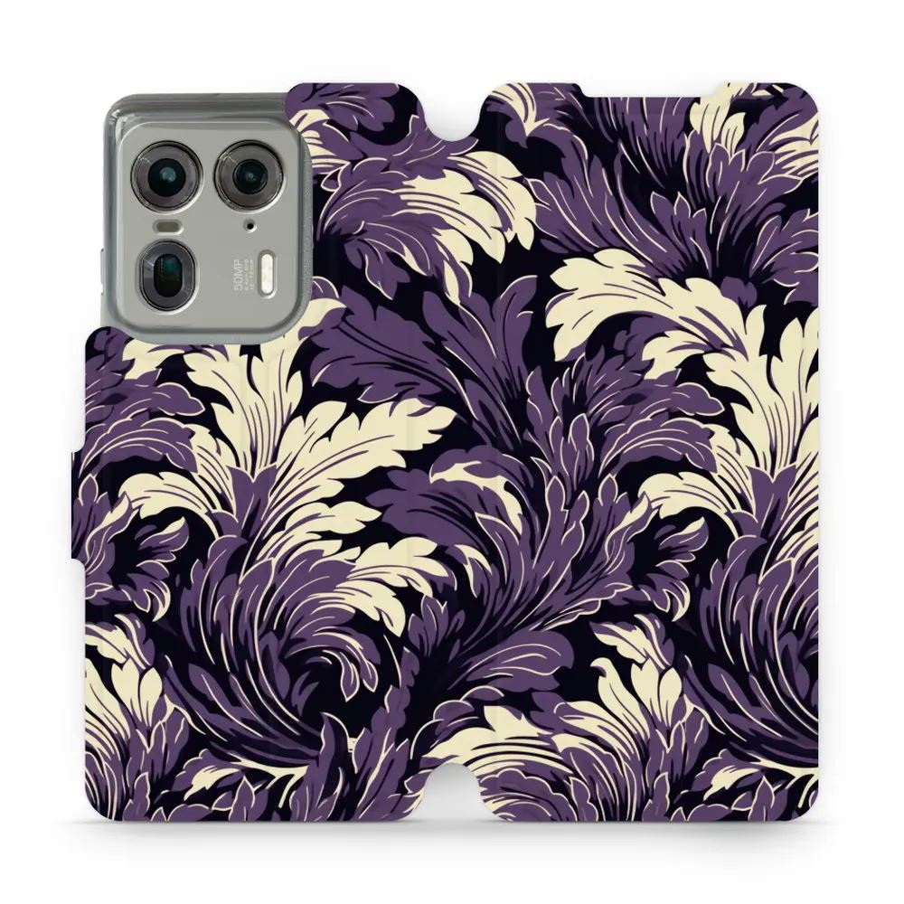 Flipové pouzdro Mobiwear - Motorola Edge 50 Ultra - VA46S Fialové rostliny