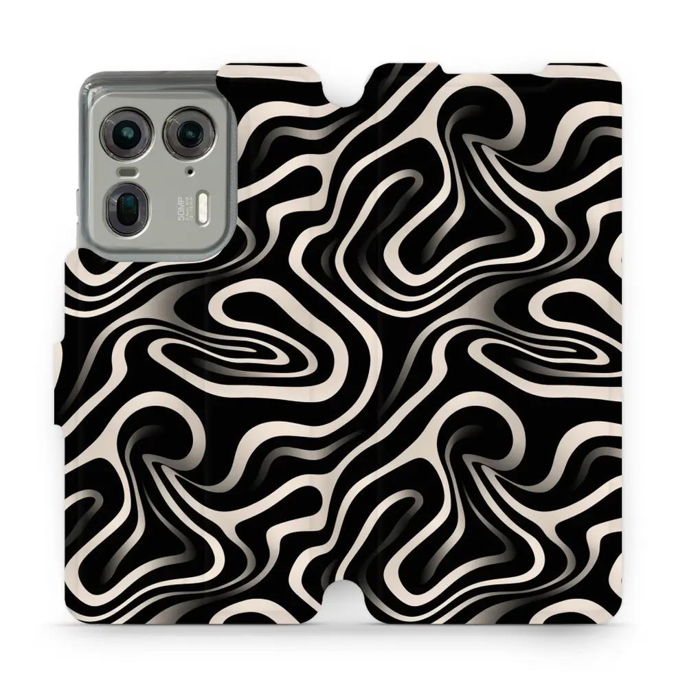 Flipové pouzdro Mobiwear - Motorola Edge 50 Ultra - VA63S Vlnky a linky