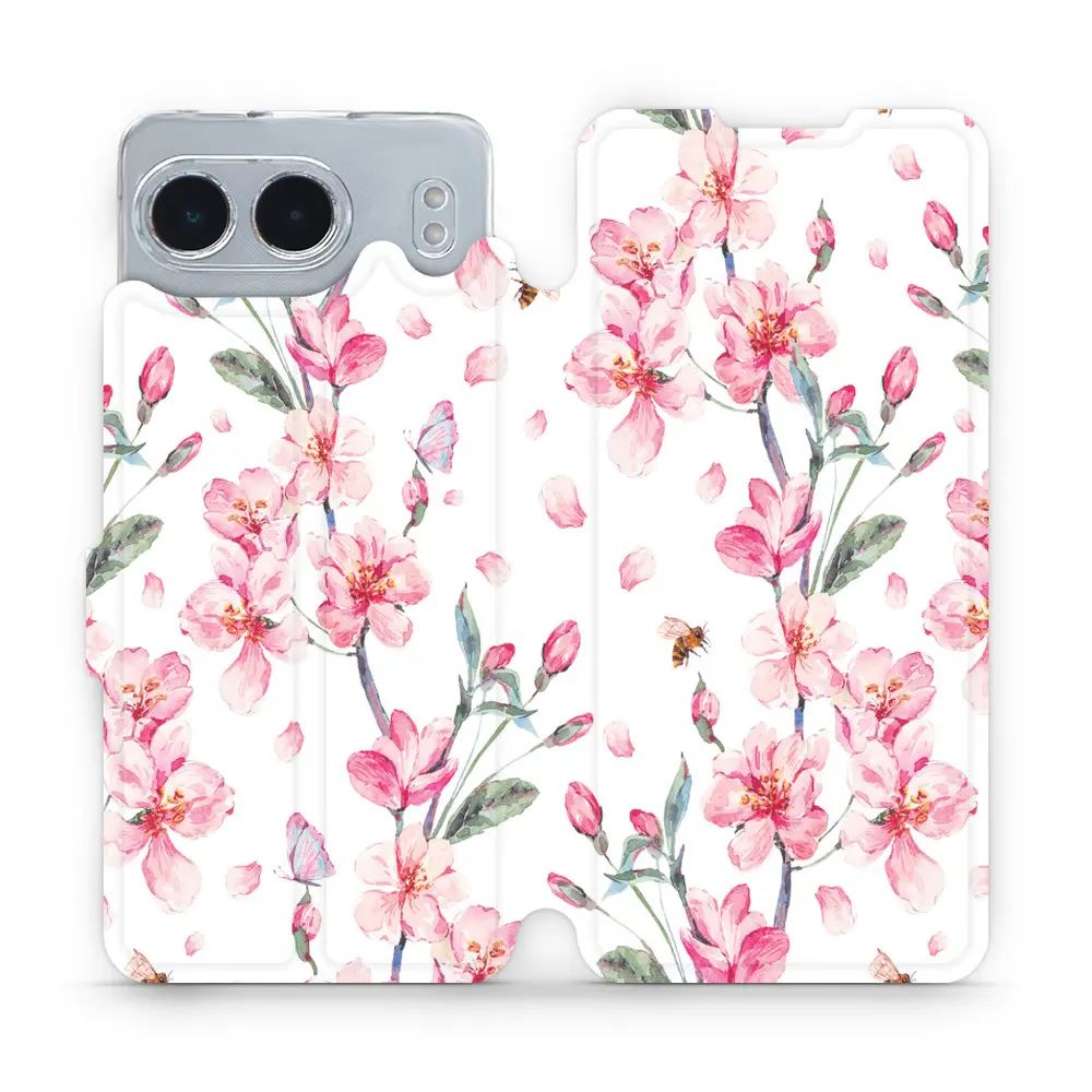 Flipové pouzdro Mobiwear - OnePlus Nord 4 5G - M124S Růžové květy