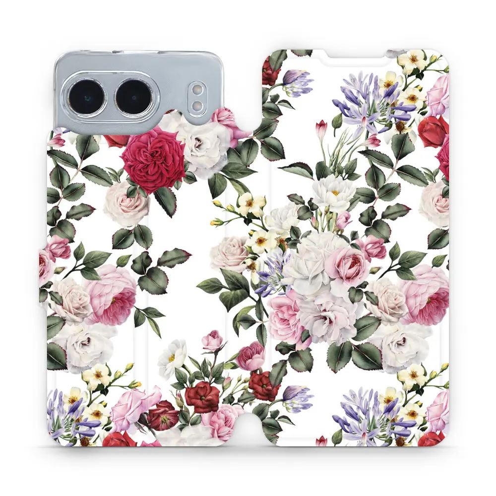 Flipové pouzdro Mobiwear - OnePlus Nord 4 5G - MD01S Růže na bílé