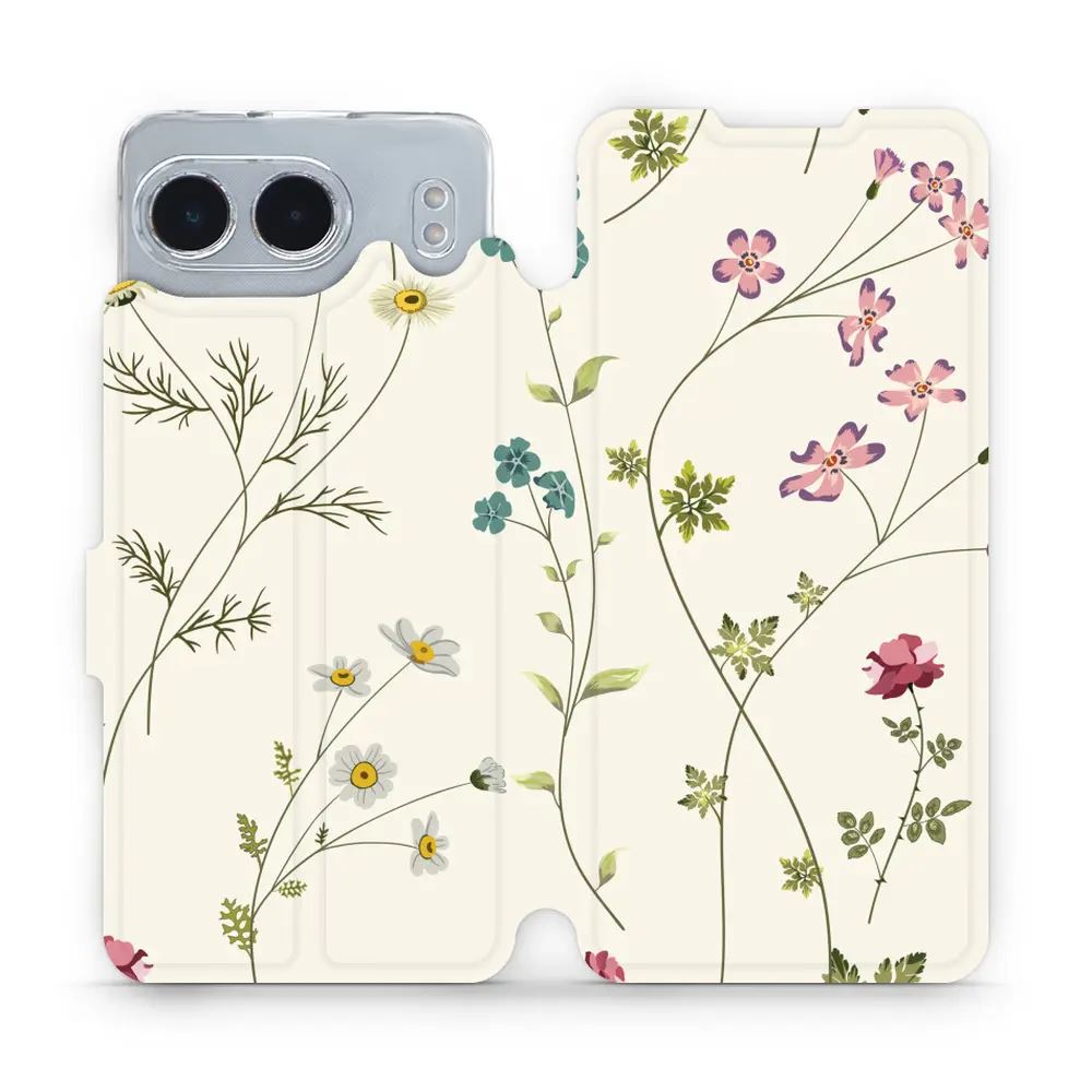 Flipové pouzdro Mobiwear - OnePlus Nord 4 5G - MD03S Tenké rostlinky s květy