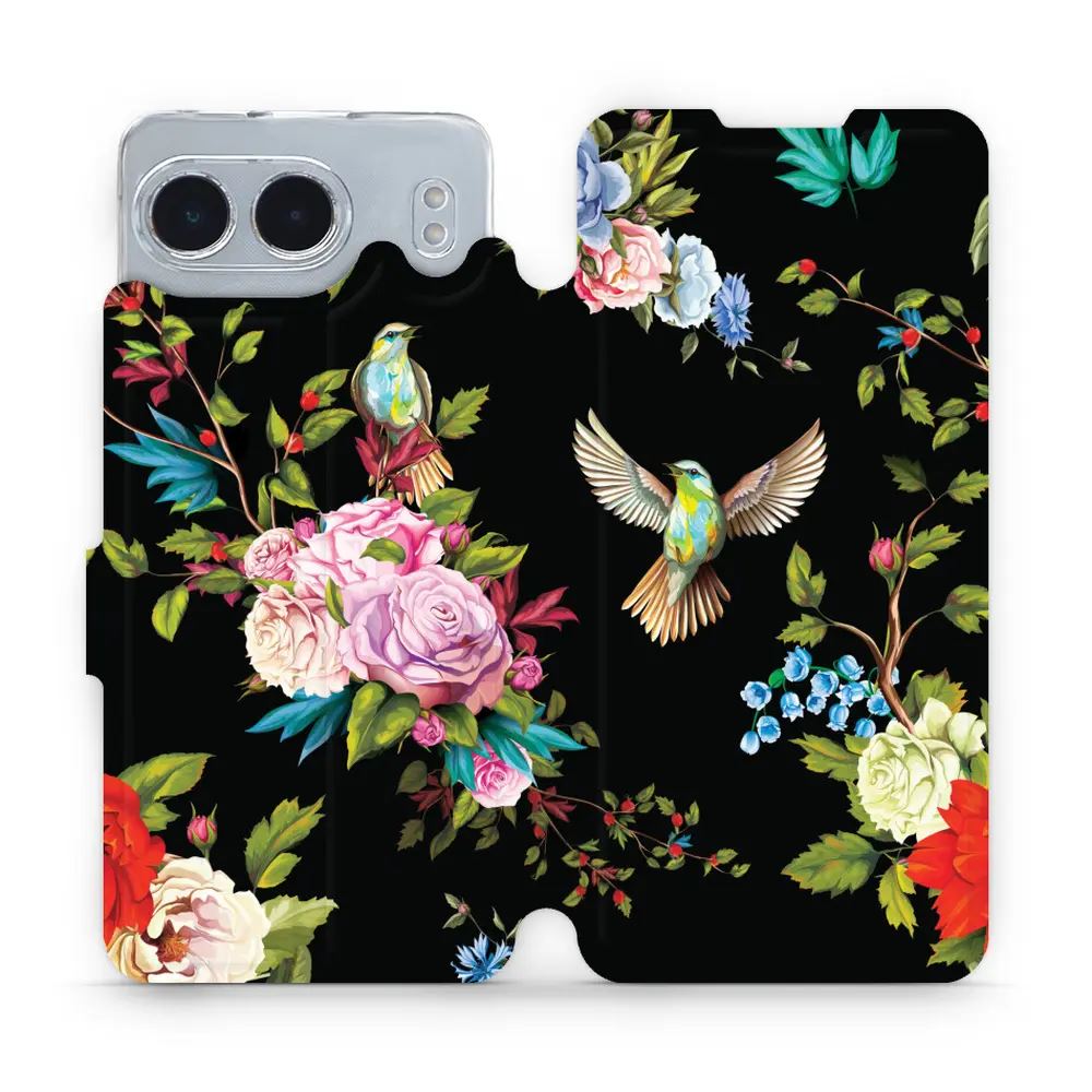 Flipové pouzdro Mobiwear - OnePlus Nord 4 5G - VD09S Ptáčci a květy