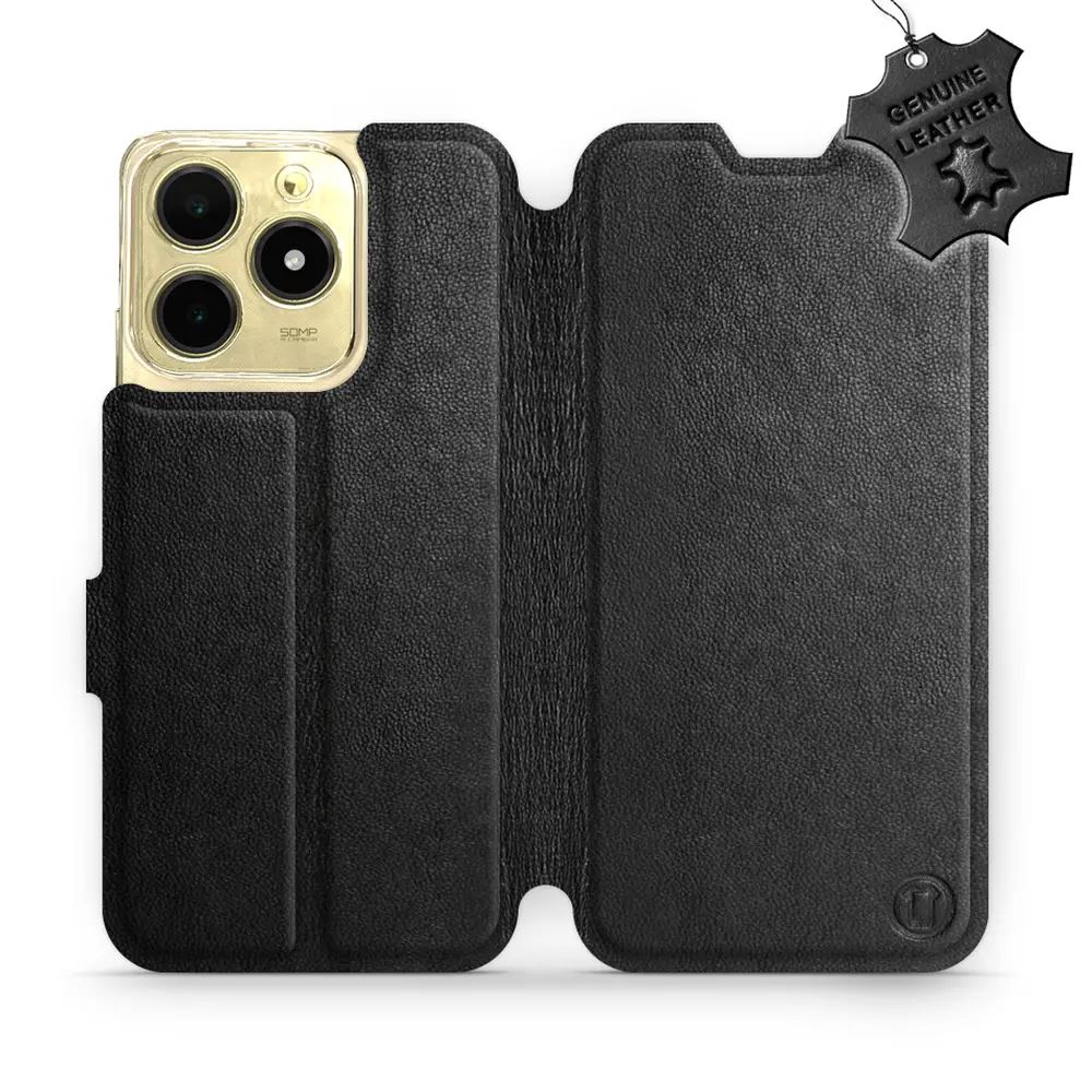 Kožené flip pouzdro Mobiwear - Realme C61 - Černé