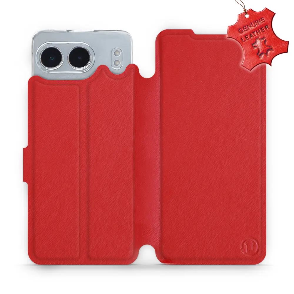 Kožené flip pouzdro Mobiwear - OnePlus Nord 4 5G - Červené