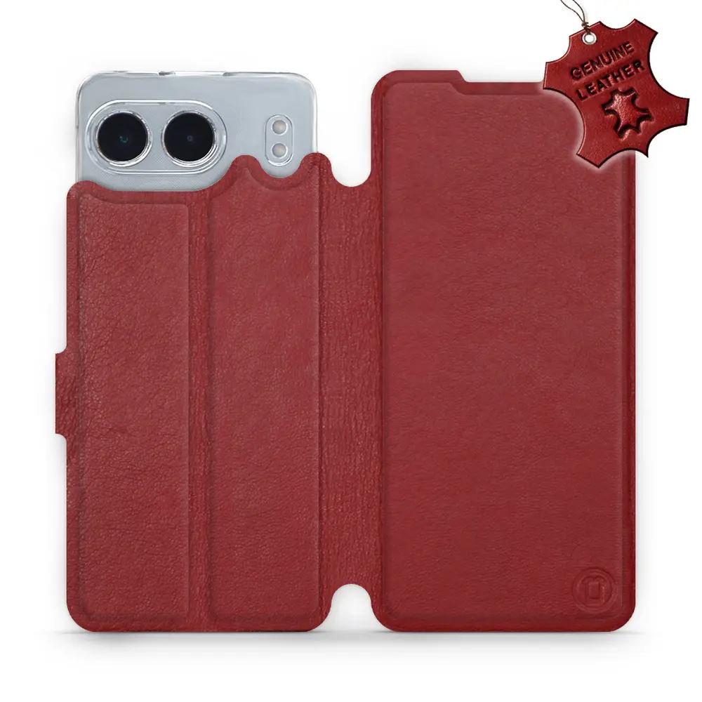 Kožené flip pouzdro Mobiwear - OnePlus Nord 4 5G - Tmavě červené