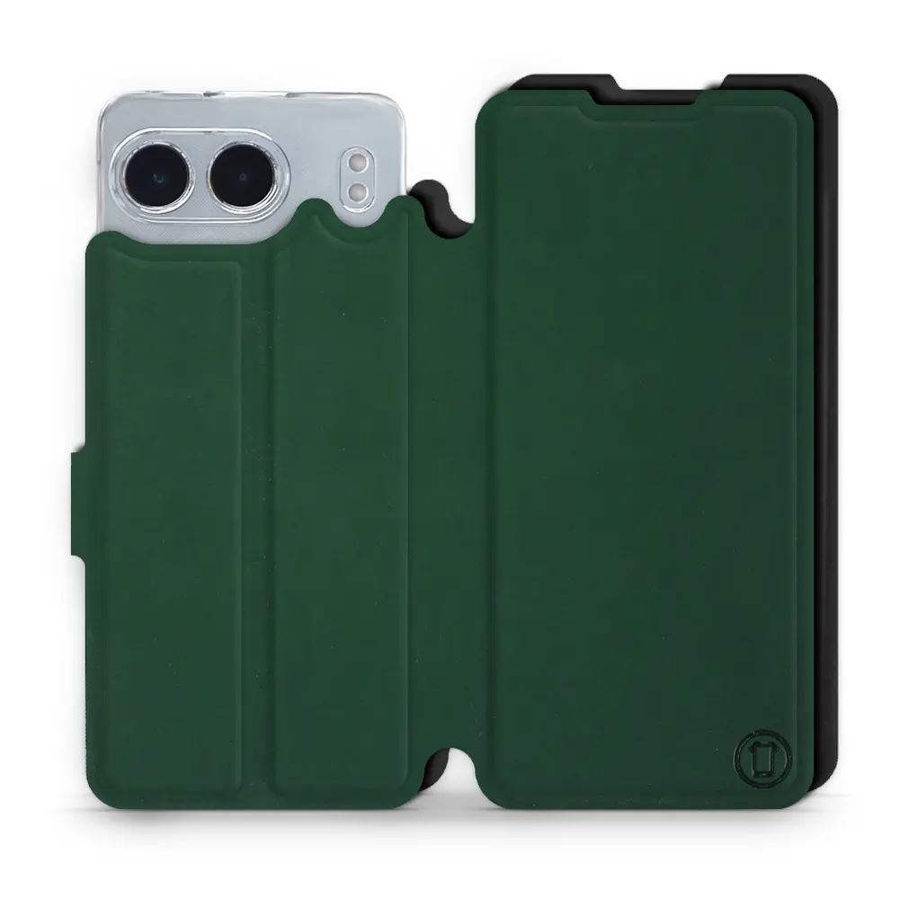 Flipové pouzdro Mobiwear Semiš - OnePlus Nord 4 5G - Zelené & Černé
