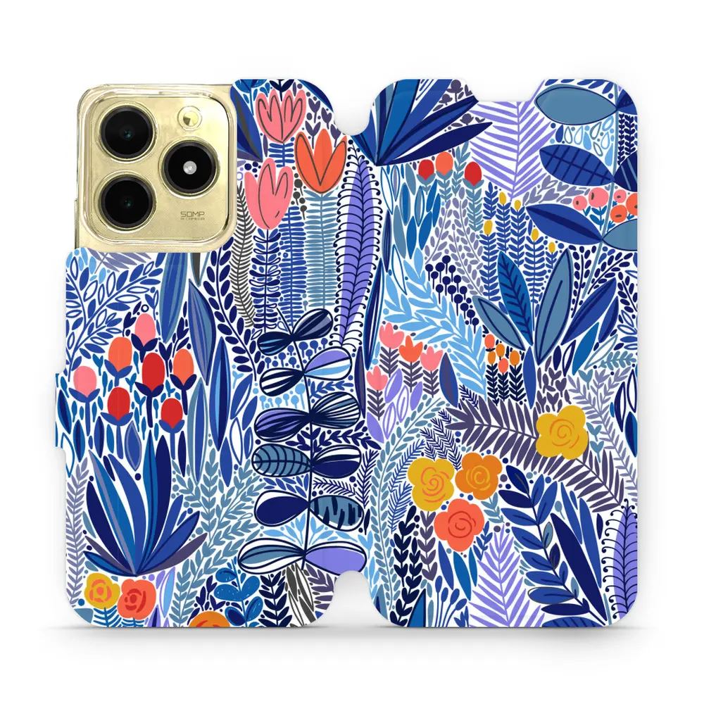 Flipové pouzdro Mobiwear - Realme C61 - MP03P Modrá květena