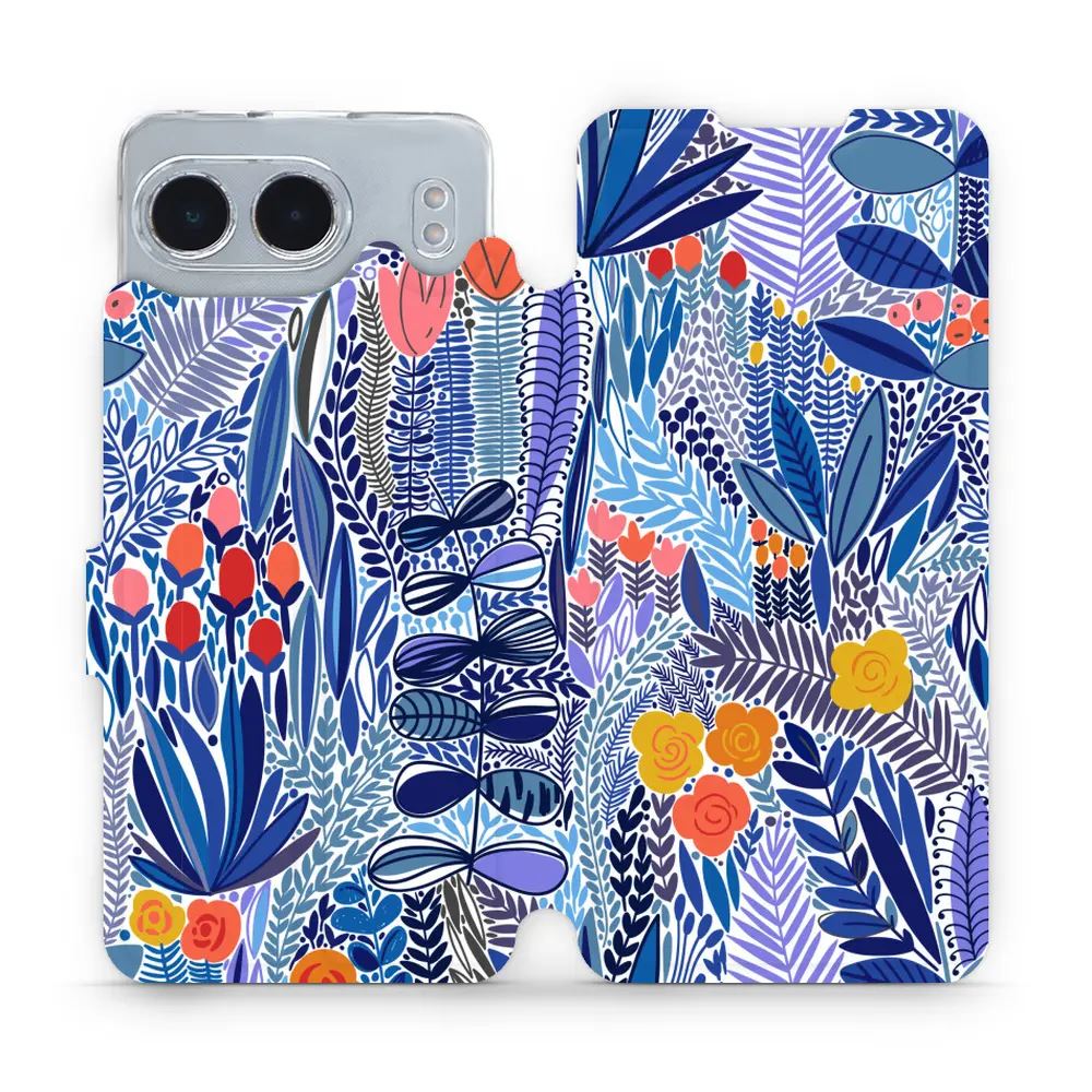 Flipové pouzdro Mobiwear - OnePlus Nord 4 5G - MP03P Modrá květena
