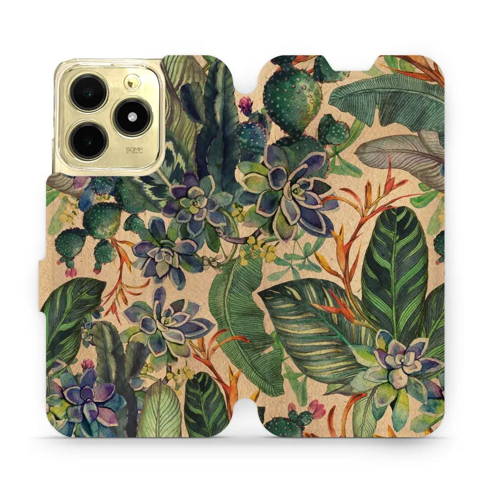 Flipové pouzdro Mobiwear - Realme C61 - VP05S Sukulenty