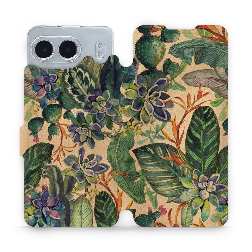 Flipové pouzdro Mobiwear - OnePlus Nord 4 5G - VP05S Sukulenty