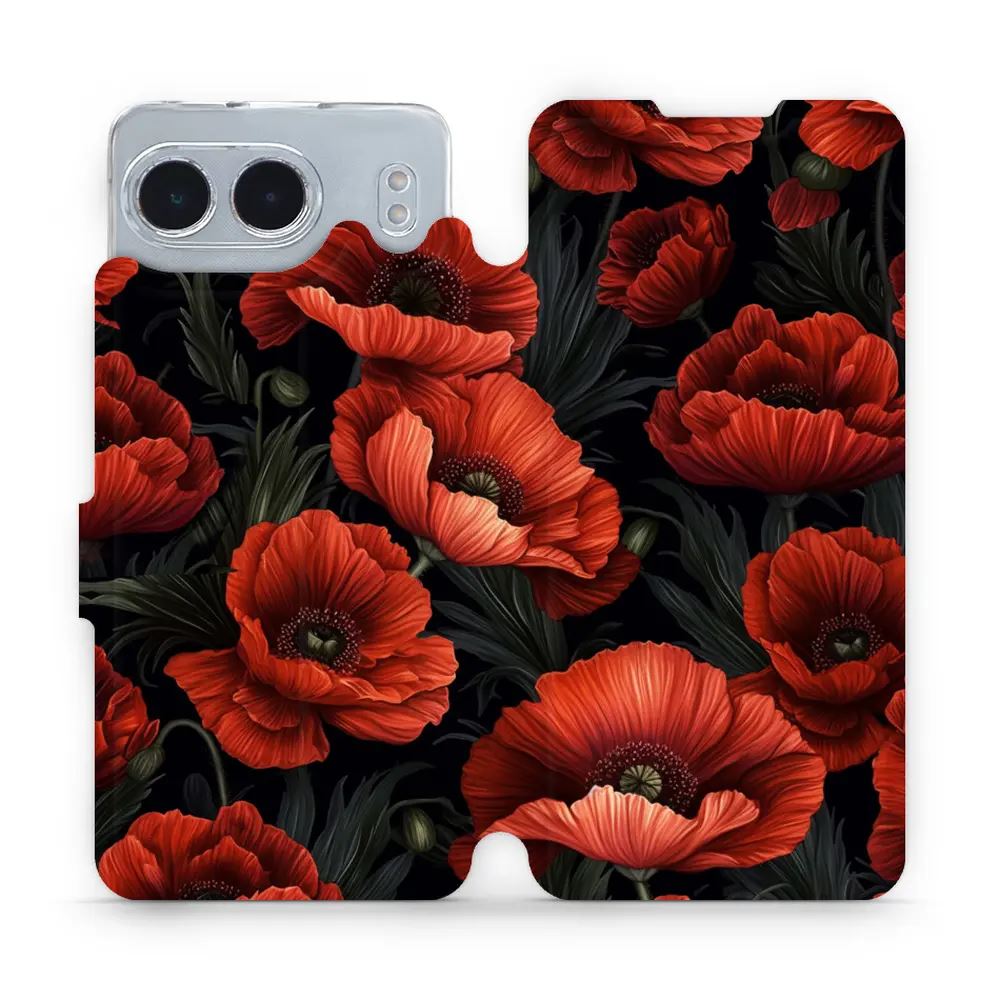 Flipové pouzdro Mobiwear - OnePlus Nord 4 5G - VP45S Temné červené květy