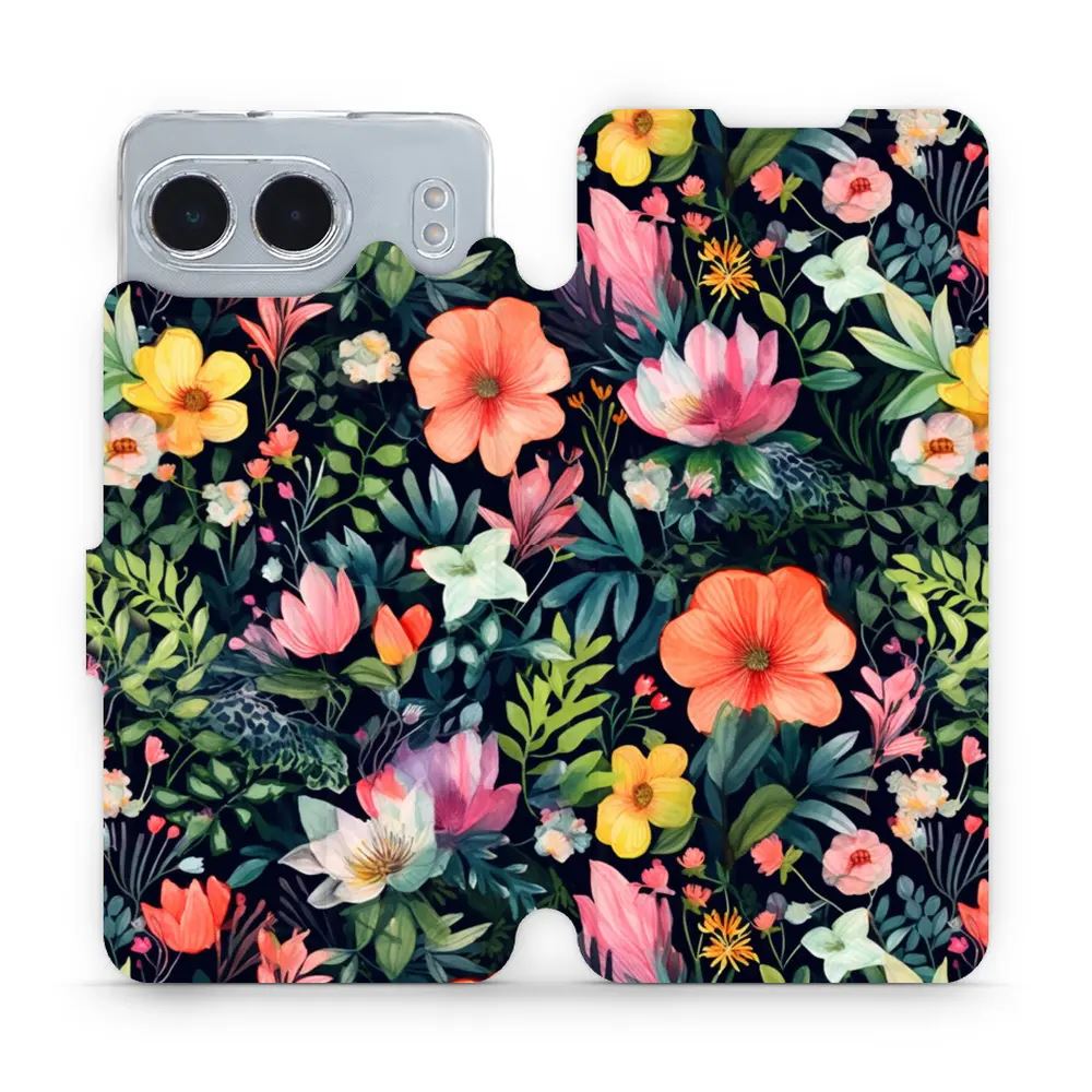 Flipové pouzdro Mobiwear - OnePlus Nord 4 5G - VP48S Pestré kvítky