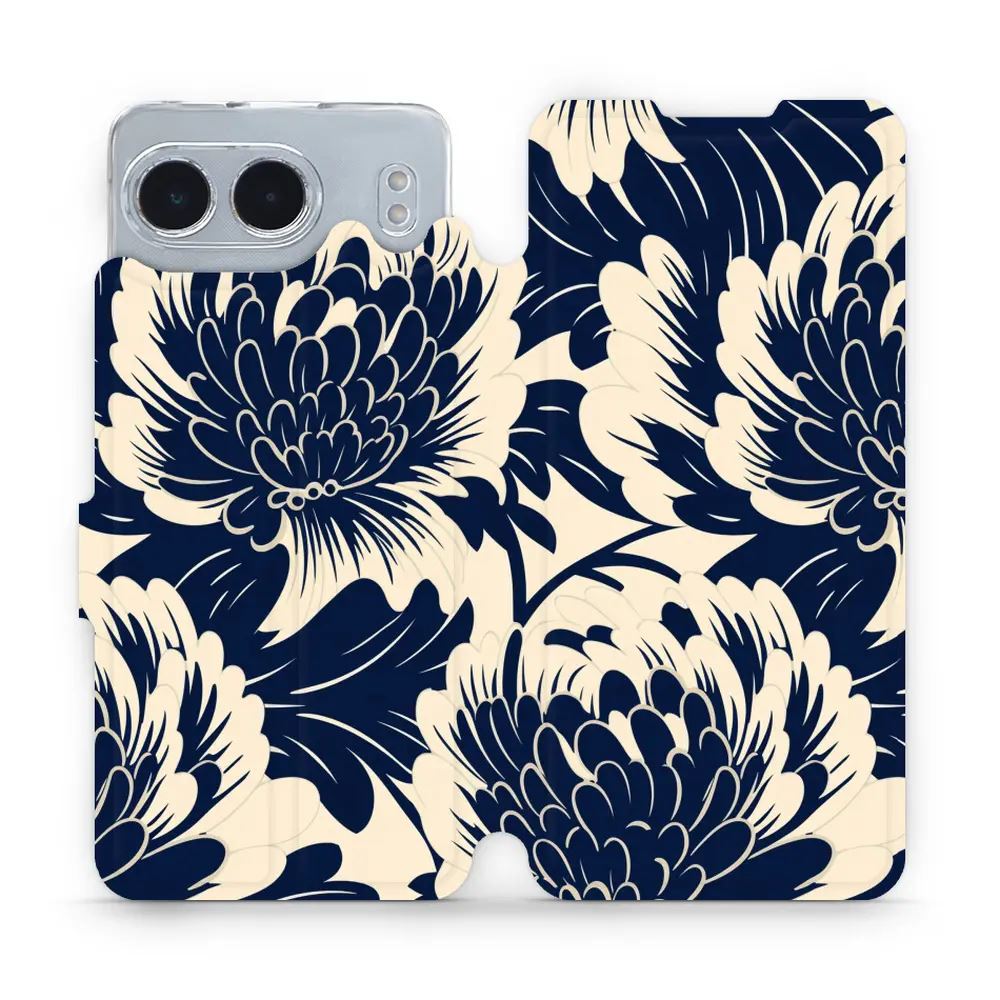 Flipové pouzdro Mobiwear - OnePlus Nord 4 5G - VA40S Modré a béžové květy