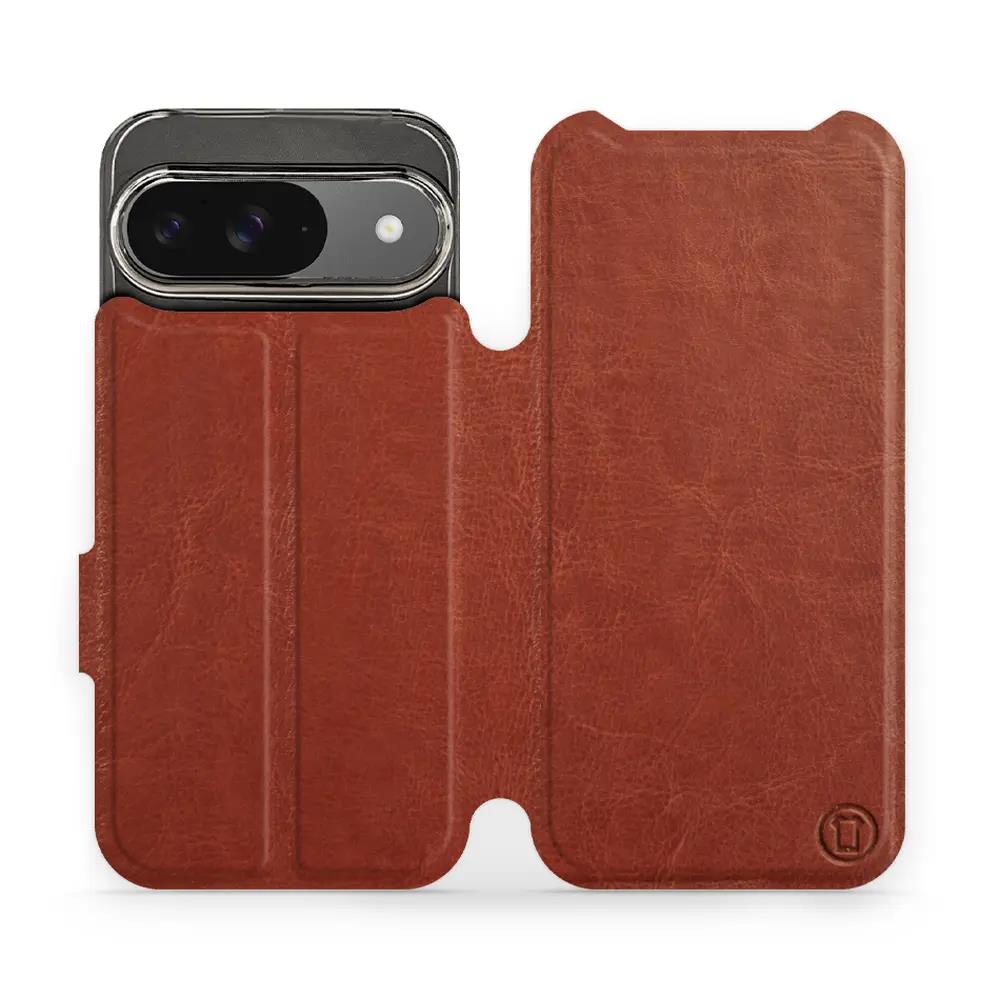 Flipové pouzdro Mobiwear - Google Pixel 9 - Hnědé a šedé