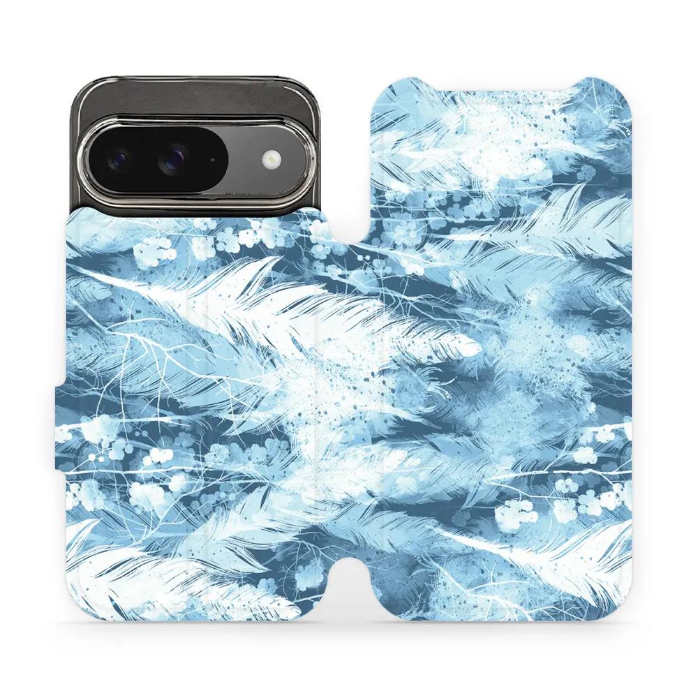 Flipové pouzdro Mobiwear - Google Pixel 9 - M058S Světle modrá horizontální pírka
