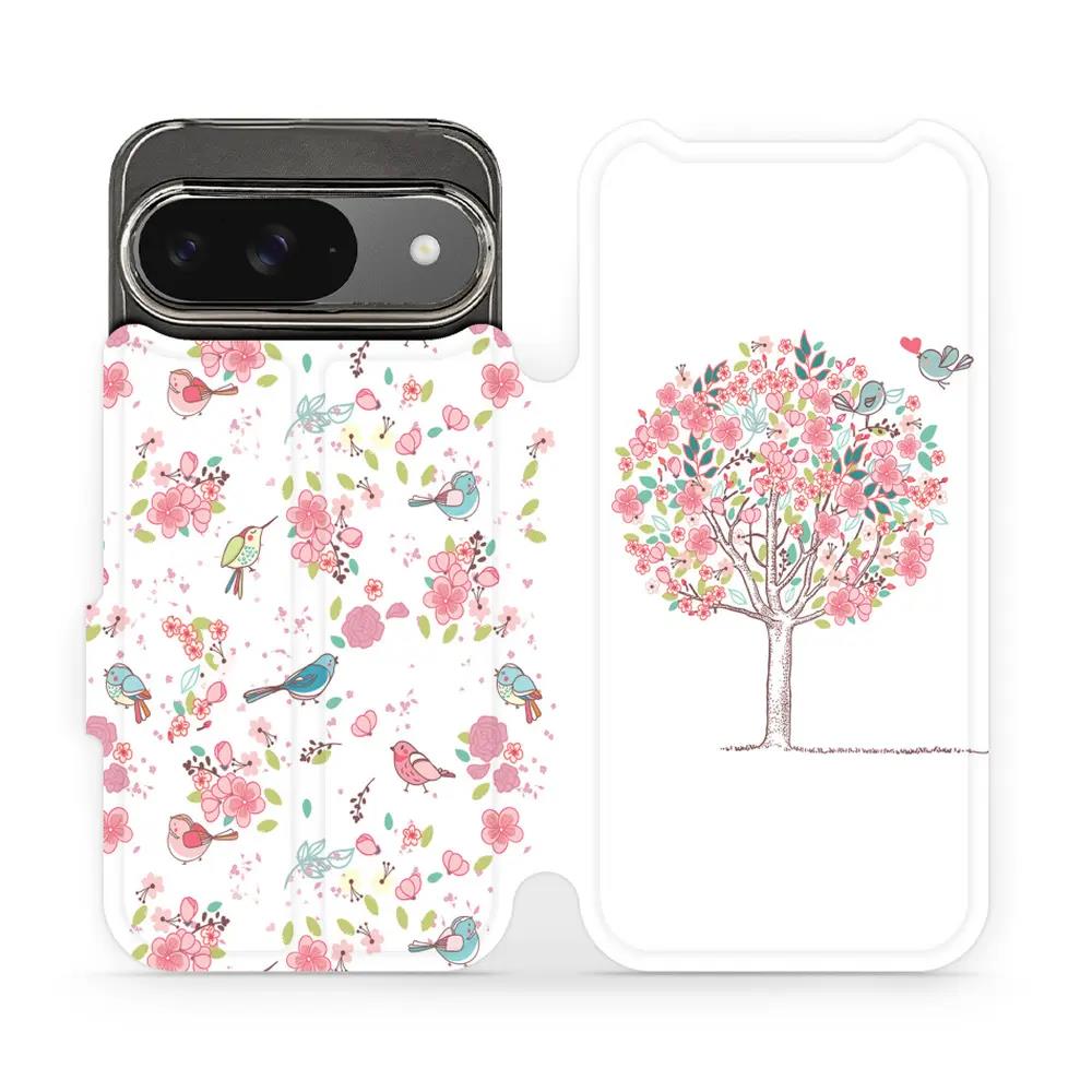 Flipové pouzdro Mobiwear - Google Pixel 9 - M120S Strom a ptáčci