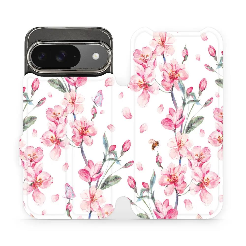 Flipové pouzdro Mobiwear - Google Pixel 9 - M124S Růžové květy