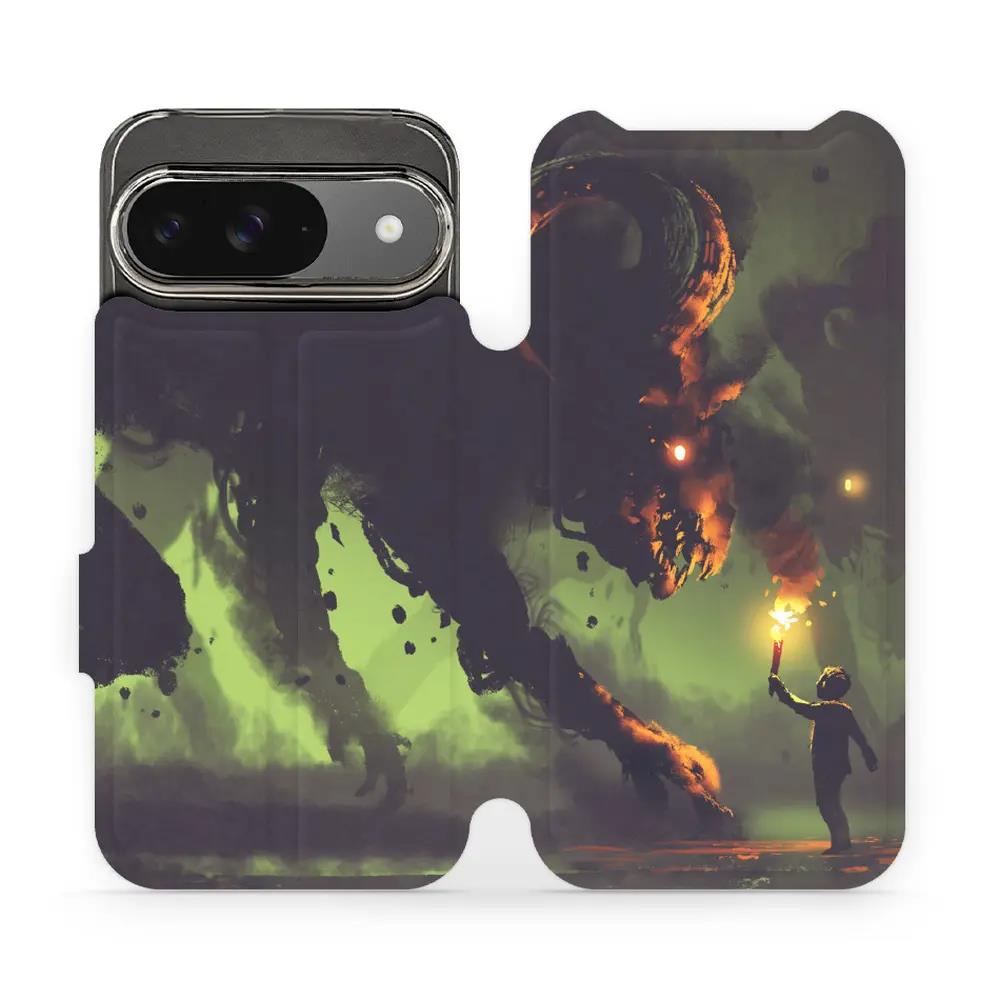 Flipové pouzdro Mobiwear - Google Pixel 9 - VA08P Příšera a kluk s pochodní