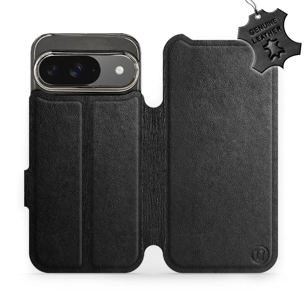 Kožené flip pouzdro Mobiwear - Google Pixel 9 - Černé