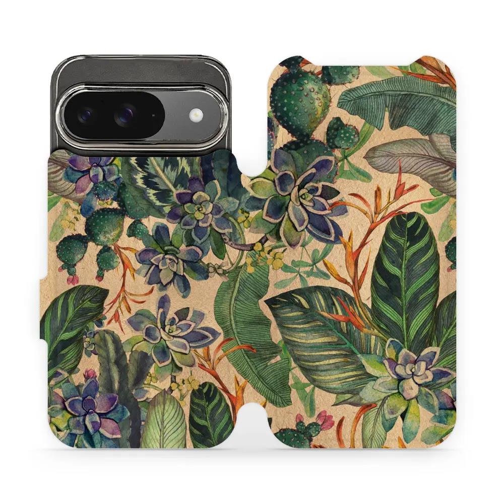 Flipové pouzdro Mobiwear - Google Pixel 9 - VP05S Sukulenty