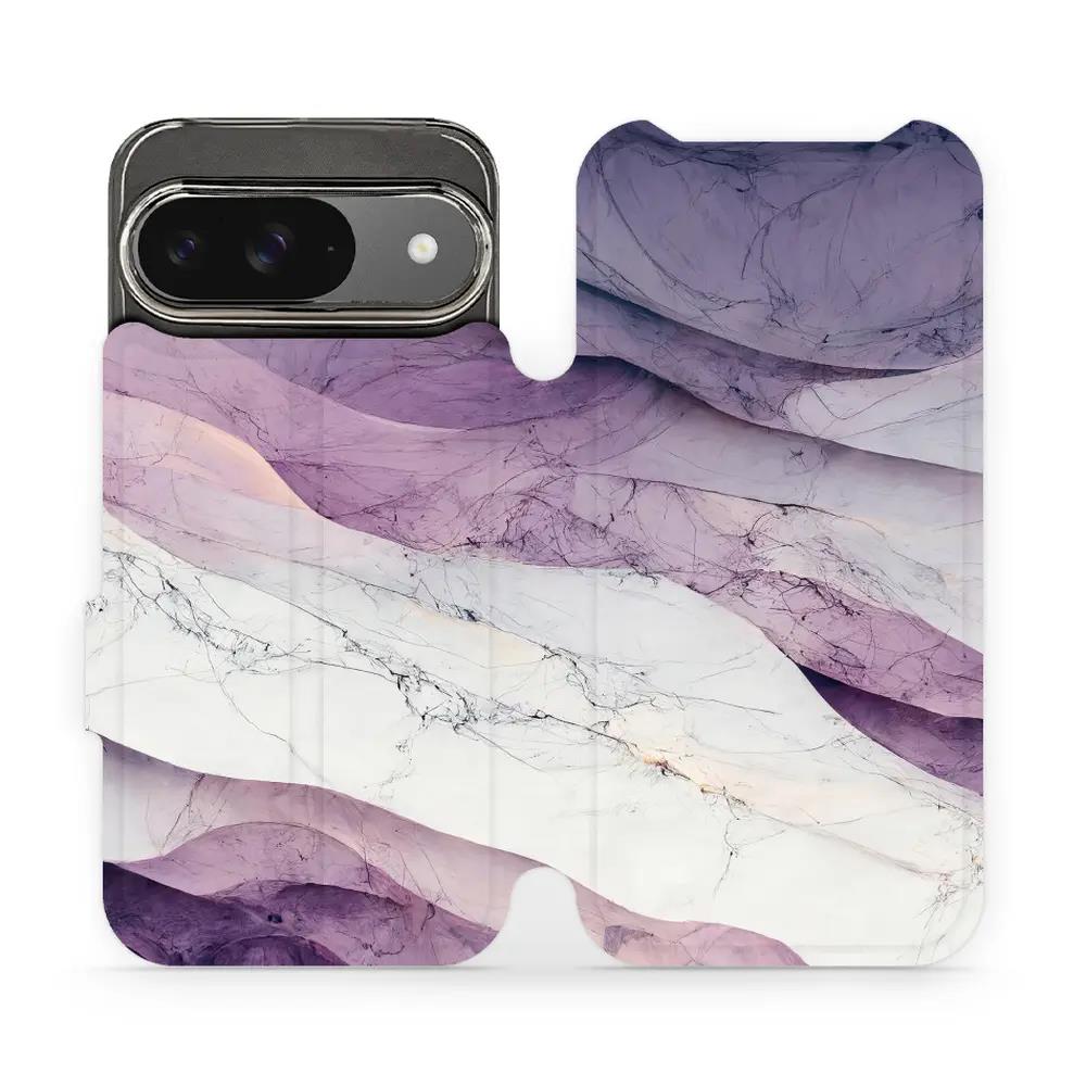 Flipové pouzdro Mobiwear - Google Pixel 9 - VP31S Bílý a fialový mramor