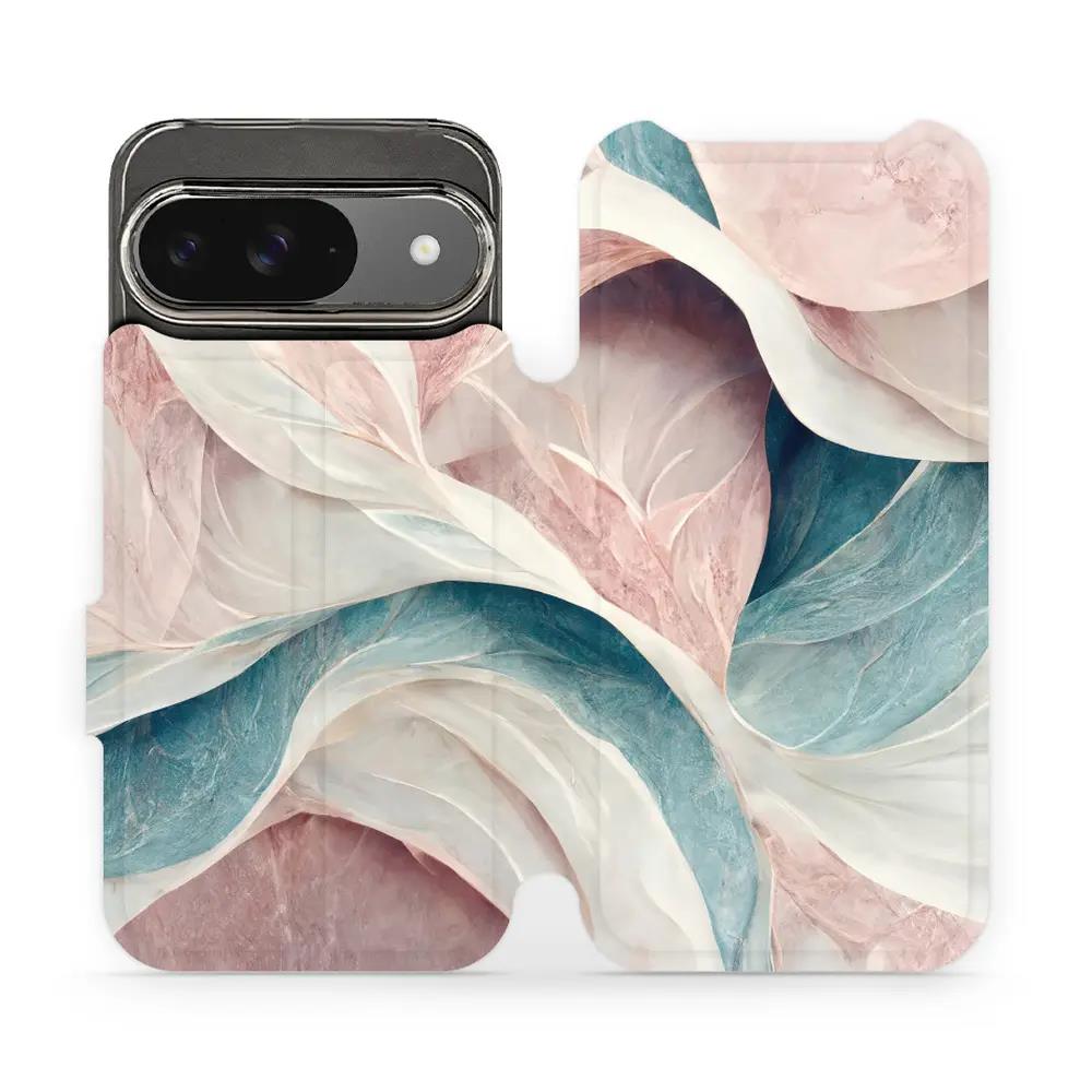 Flipové pouzdro Mobiwear - Google Pixel 9 - VP33S Růžový a zelenkavý mramor