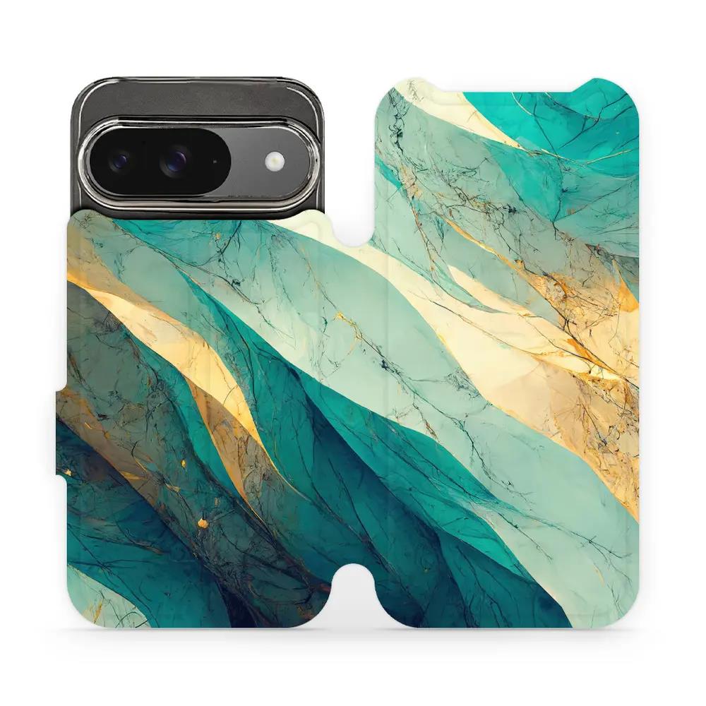 Flipové pouzdro Mobiwear - Google Pixel 9 - VP37S Zlatavý a zelenkavý mramor