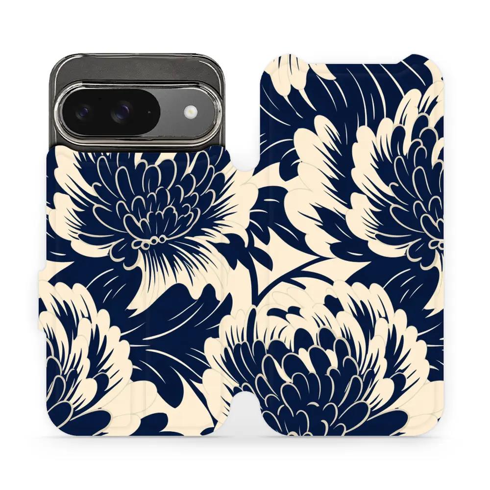 Flipové pouzdro Mobiwear - Google Pixel 9 - VA40S Modré a béžové květy
