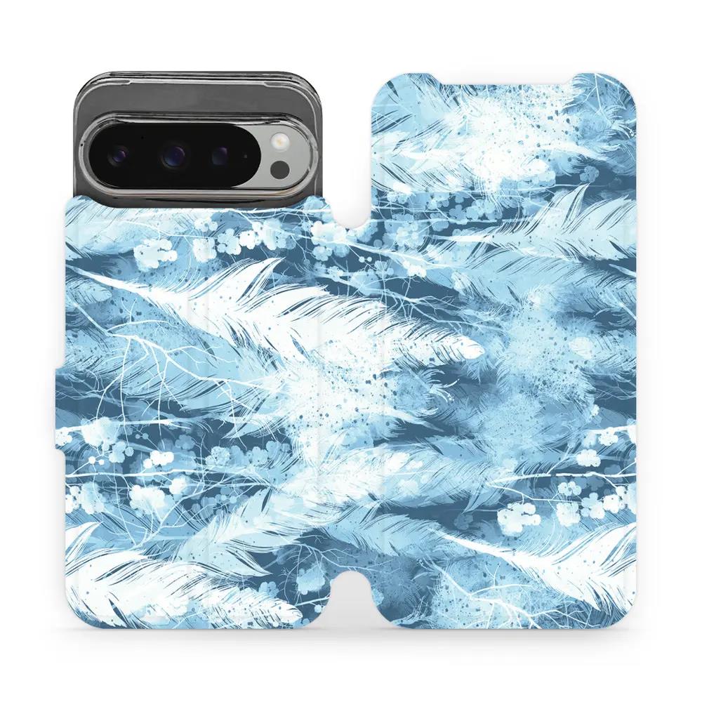 Flipové pouzdro Mobiwear - Google Pixel 9 Pro XL - M058S Světle modrá horizontální pírka