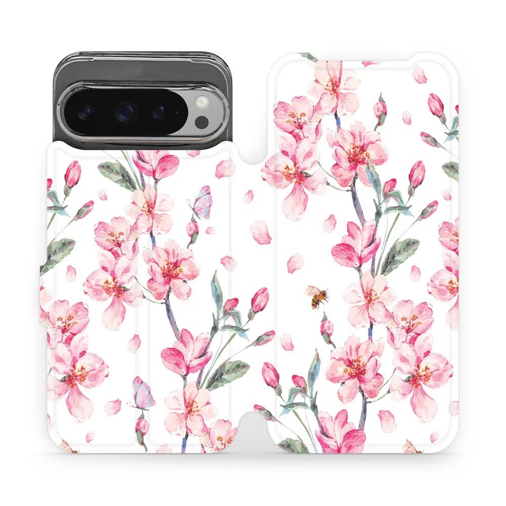 Flipové pouzdro Mobiwear - Google Pixel 9 Pro XL - M124S Růžové květy