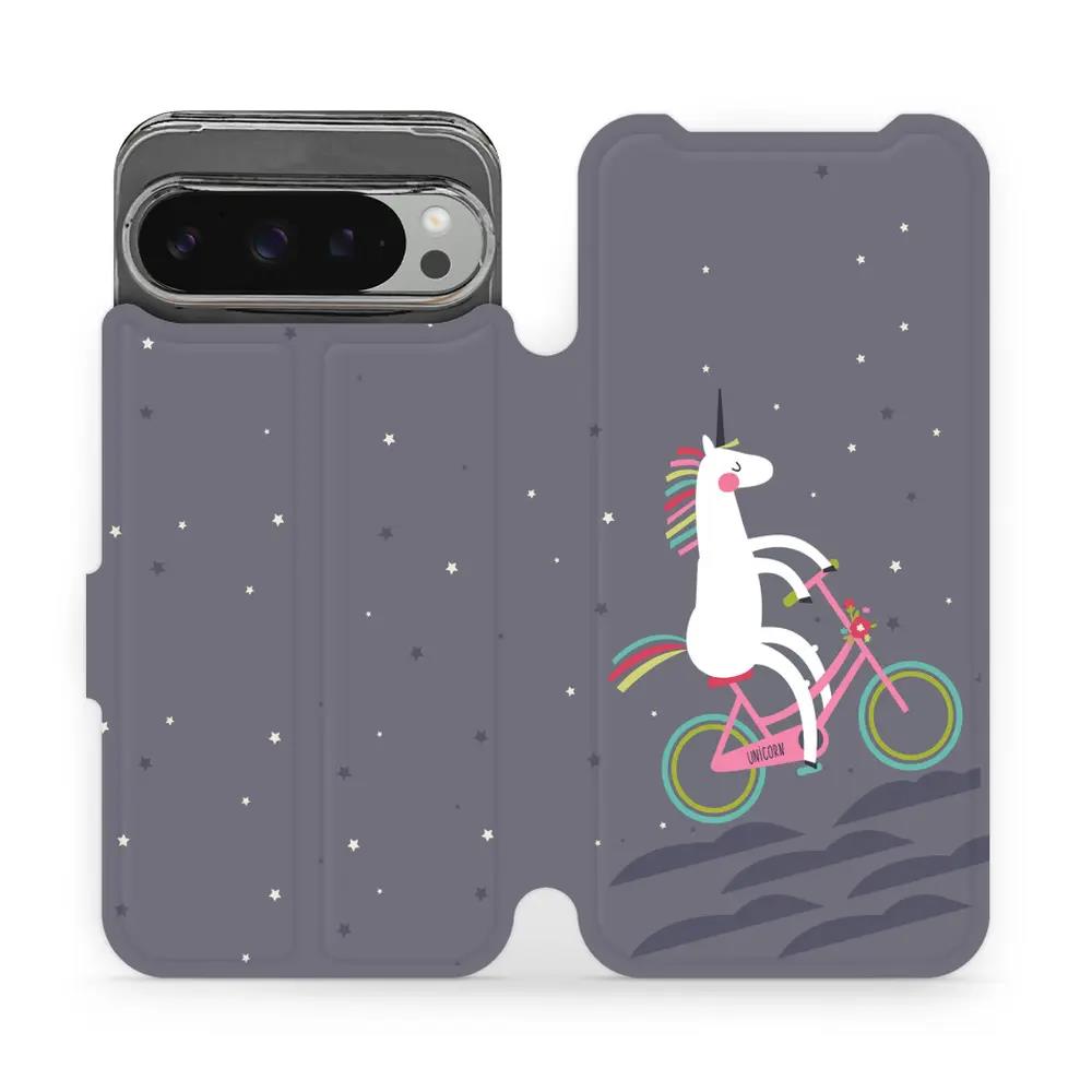 Flipové pouzdro Mobiwear - Google Pixel 9 Pro XL - V024P Jednorožec na kole