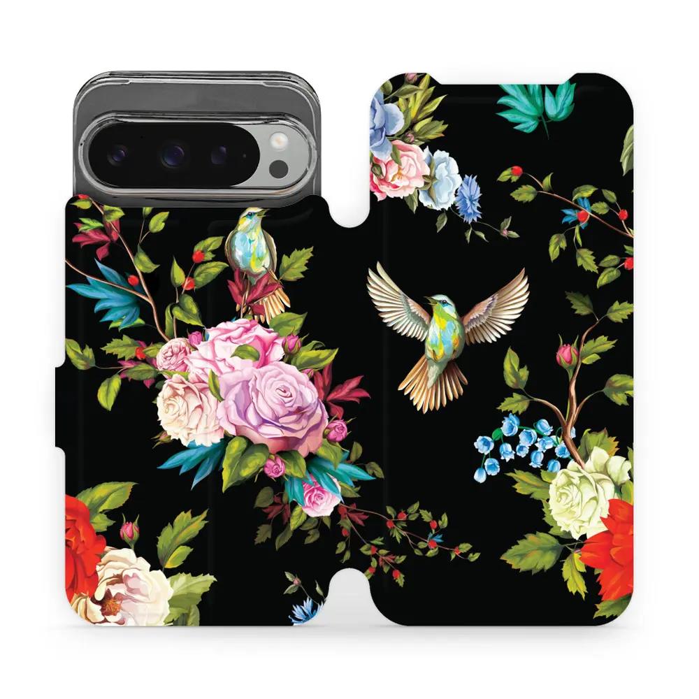 Flipové pouzdro Mobiwear - Google Pixel 9 Pro XL - VD09S Ptáčci a květy