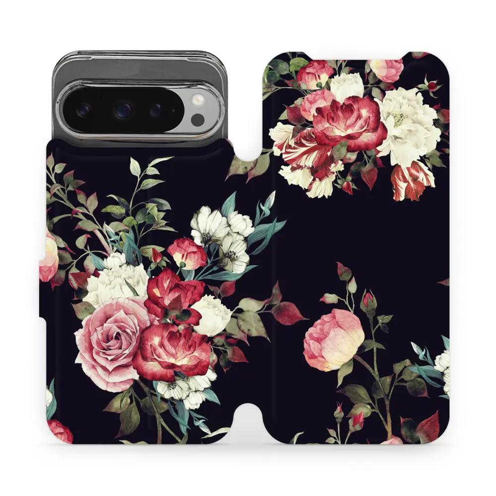 Flipové pouzdro Mobiwear - Google Pixel 9 Pro XL - VD11P Růže na černé