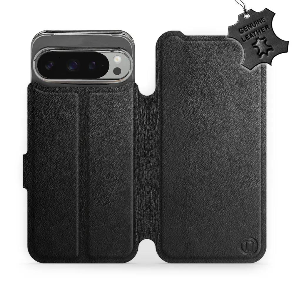 Kožené flip pouzdro Mobiwear - Google Pixel 9 Pro XL - Černé